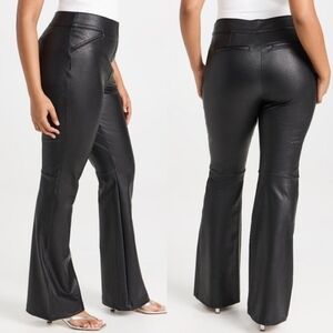 Spanx Black Faux Leather Flare Pants